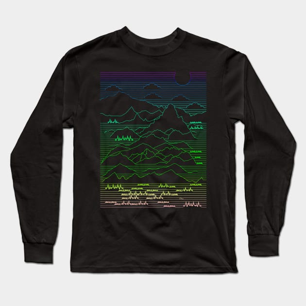 Mountains Lines Long Sleeve T-Shirt by Bongonation